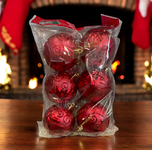 [CH-2416526-18-RED] Paq.de 6 Esferas navideña