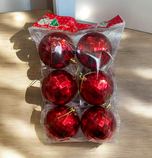 [CH-2416526-19-RED] paq. de 6 esferas navideñas