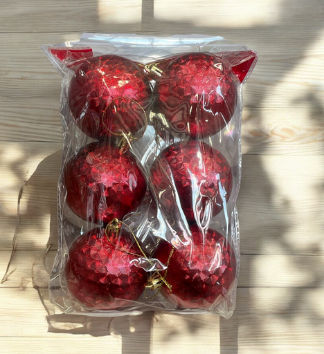 [CH-2416526-22-RED] paq. de 6 esferas navideñas