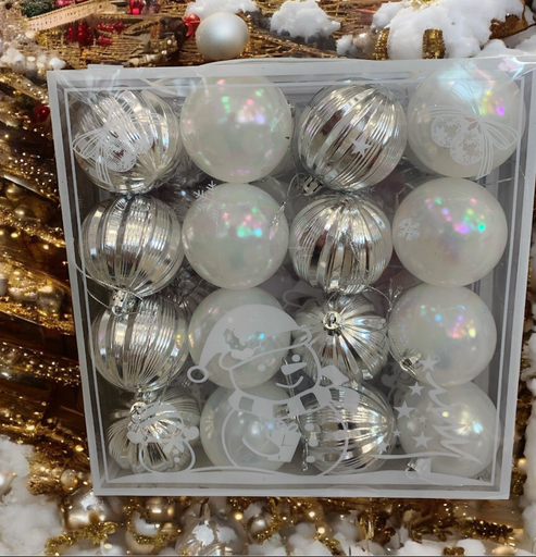 [CH-256018-12] set de 16 pelotas navideñas