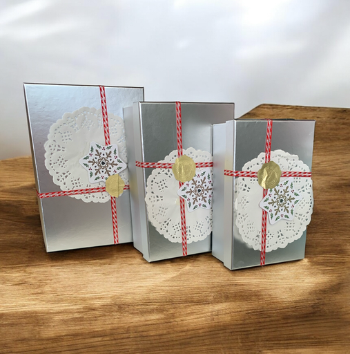 [GF-256969-3] Set de 3 Cajas Navideñas Cuadradas