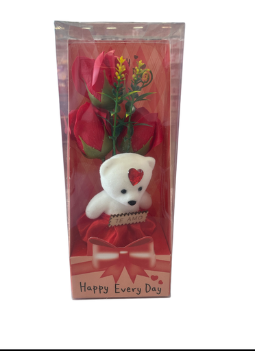 [4557852448086] adorno oso con flor de jabon en estuche