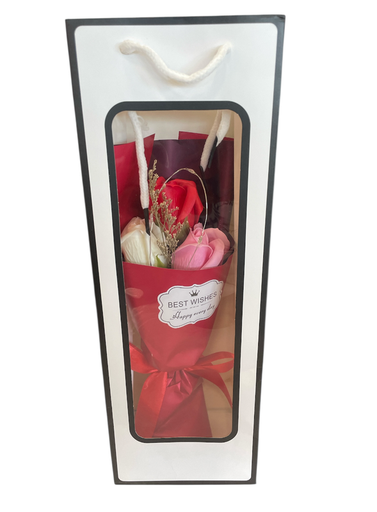 [GF-250096B-21] Ramo de rosas de jabon en estuche
