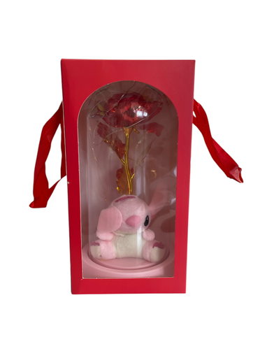 [Mc253189] flor con peluche en estuche con luz