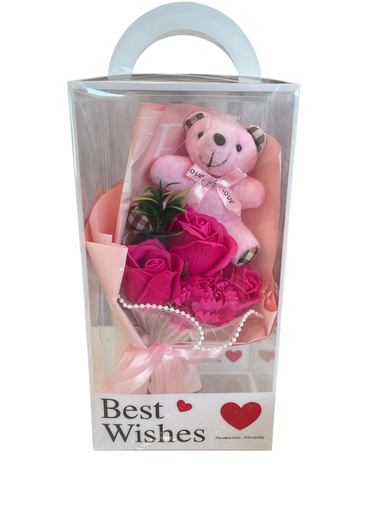 [Mc253256] Flor de jabon con osito en estuche