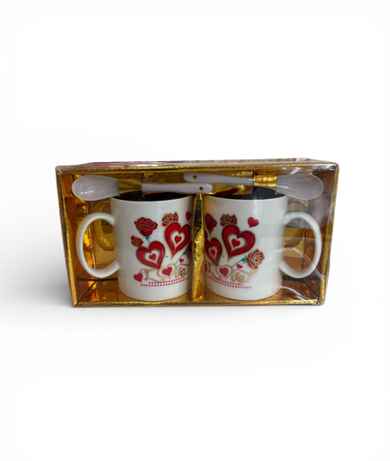 [Mc253339] set de 2 tazas con cuchara de amor