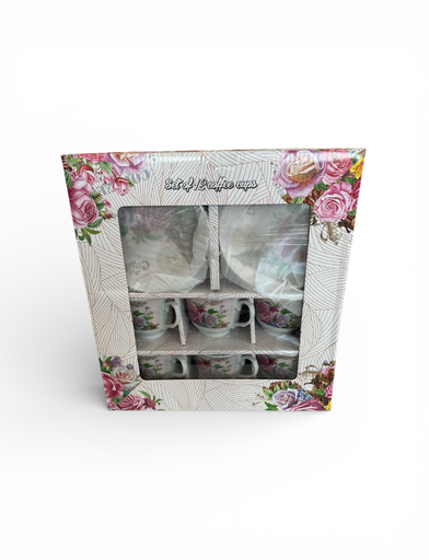 [Mc253647] set de 6 tazas con 6 platos en estuche