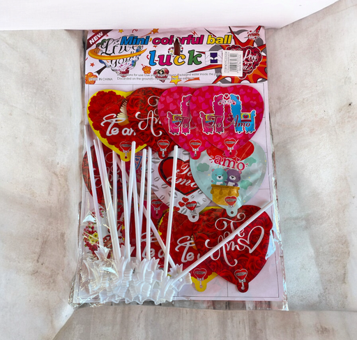 [MC235334] paquete de 12 globos de corazones