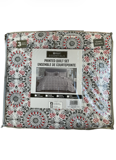 [L23-bd152b-q] Set de cama con edredon queen 3 piezas