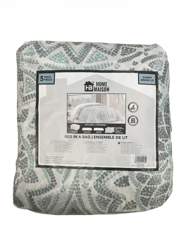 [L24-bd276-q] Set de cama con edredon queen 5 piezas