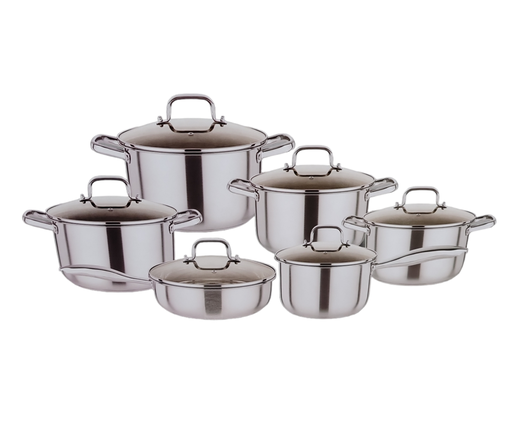 [MC222552] Set de Ollas 12 pzs 16, 18, 20, 22, 24, 24cm