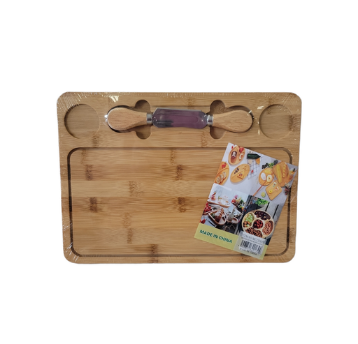 [MC232013] Tabla mediana de madera con 2 cortadores
